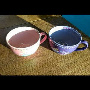 Two Alice in Wonderland Large Coffee Mugs